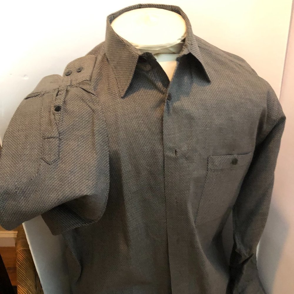 Ike Behar  gray  dress shirt  Large